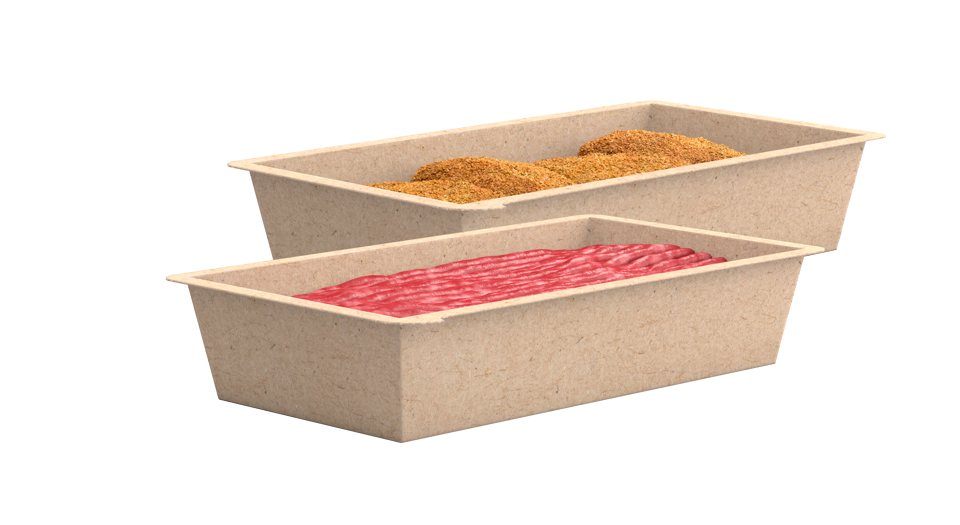 Cardboard Trays Overlapped White Background