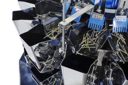 Automatic multihead weighing solutions for screws and other hardware components.